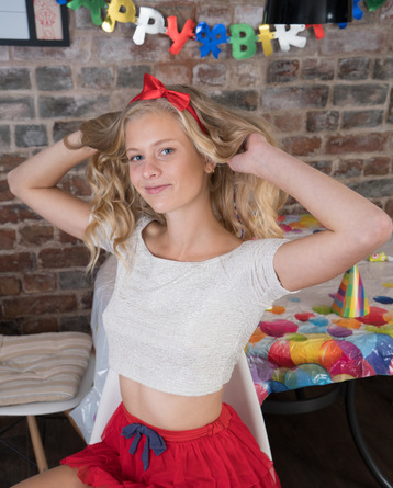 Fully naked on a chair