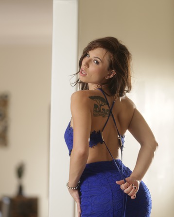 Aidra Fox Srtips Out Off Her Hot Blue Dress