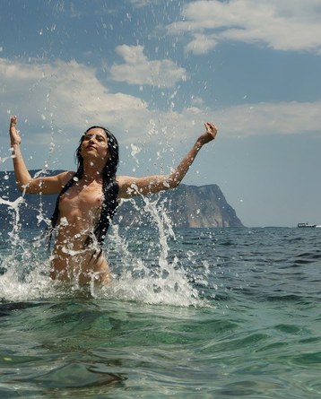 Yasmi In Polka Dotted Bikini