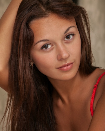 Naked And Sexy Russian Teen Veselin Strips Out Her Red Lingerie