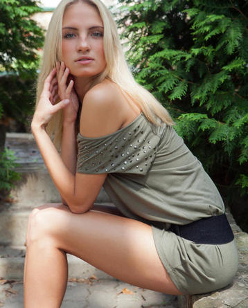 Jaime Posing Outdoors
