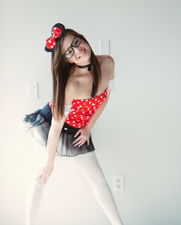 Cute Schoolgirl Alison Rey In Polka Dotted Corset