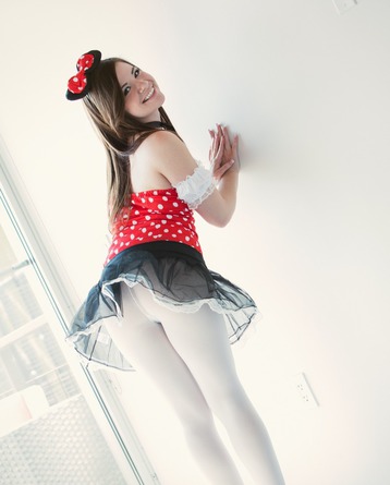 Cute Schoolgirl Alison Rey In Polka Dotted Corset