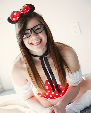 Cute Schoolgirl Alison Rey In Polka Dotted Corset